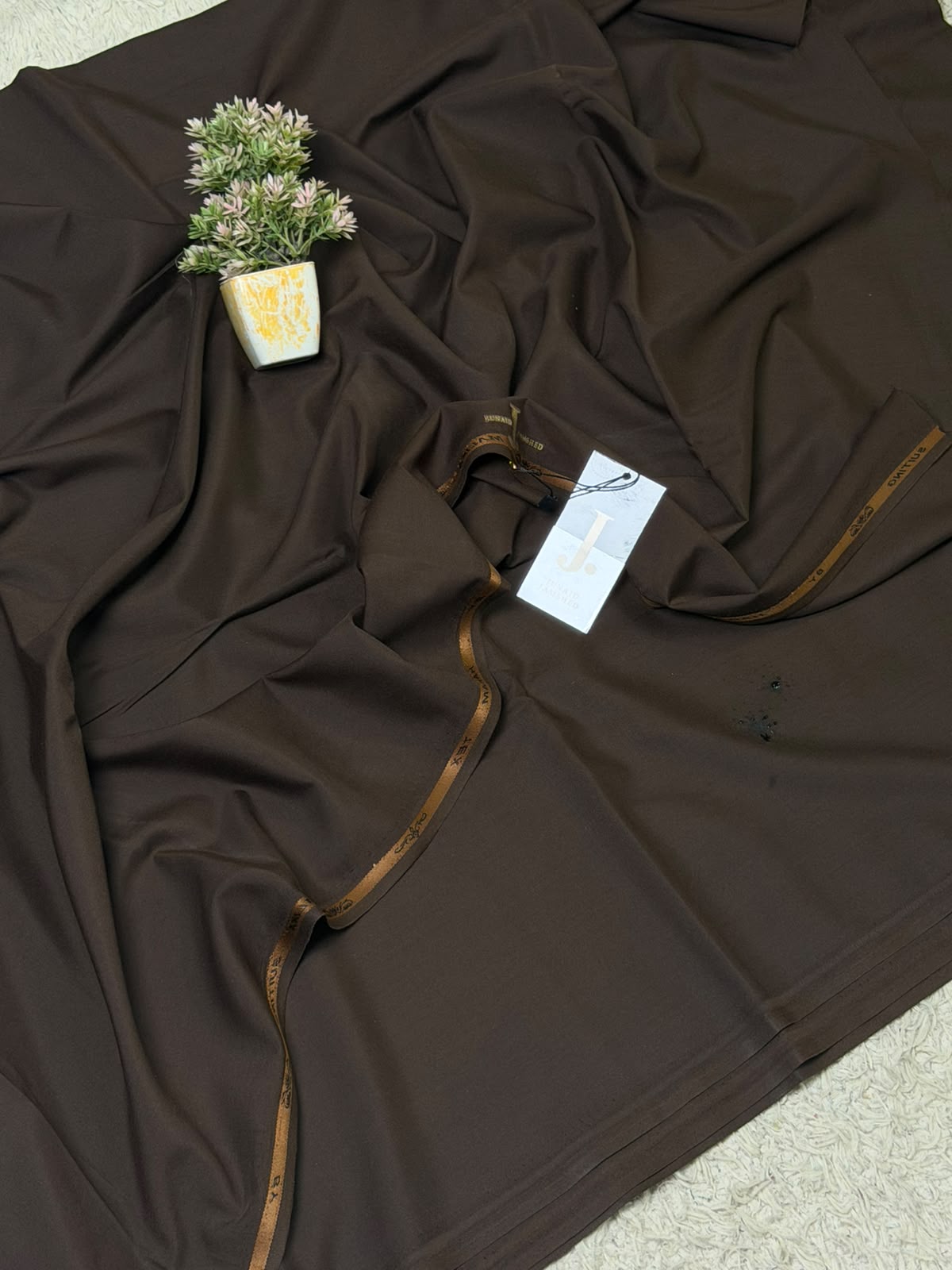 J. Wash &amp; Wear Dark Brown Unstitched Suit – Premium Men's Fabric | Summer Sale 2026