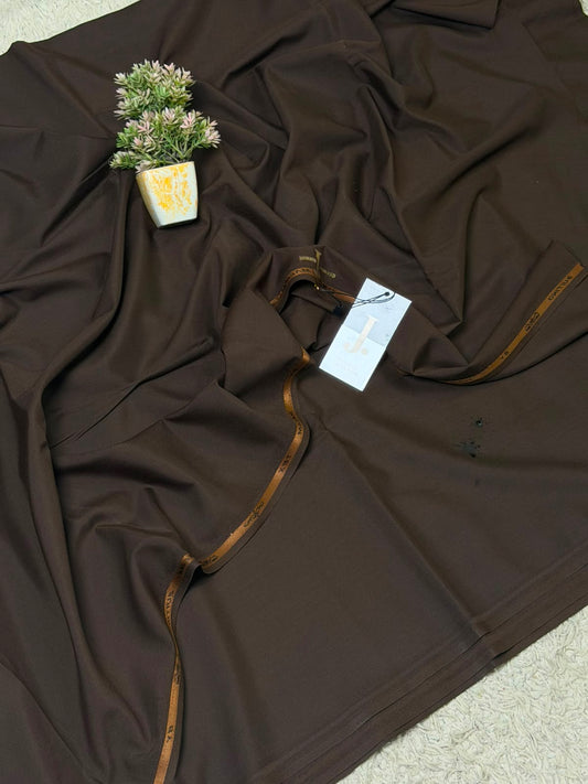 J. Wash & Wear Dark Brown Unstitched Suit – Premium Men's Fabric | Summer Sale 2026